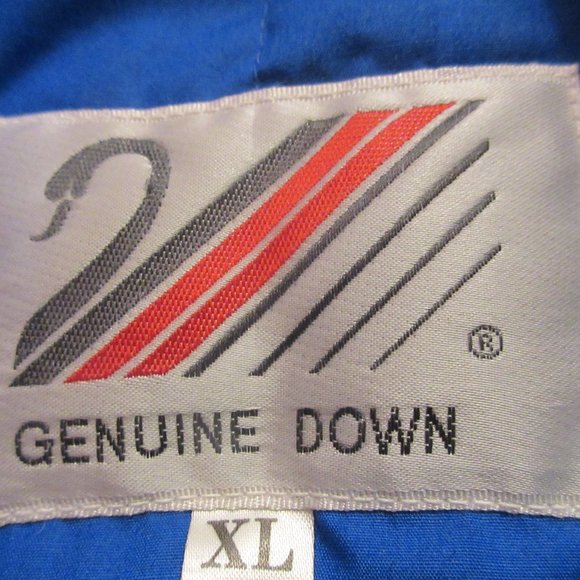 Genuine Down puffer Ski  Vest Polyester/Cotton Filling Down Feather XL Blue - Picture 6 of 9